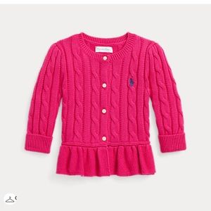 2 pieces!!! Cable Cotton Cardigan for 2 y.o. Girl 💗🤍 by Ralph Lauren